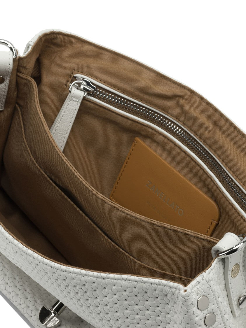Zanellato Structured Rectangular Handbag With Silver-Tone Accents