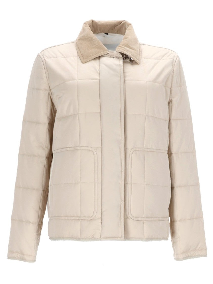 Fay Neutrals Quilted Boxy Field Jacket