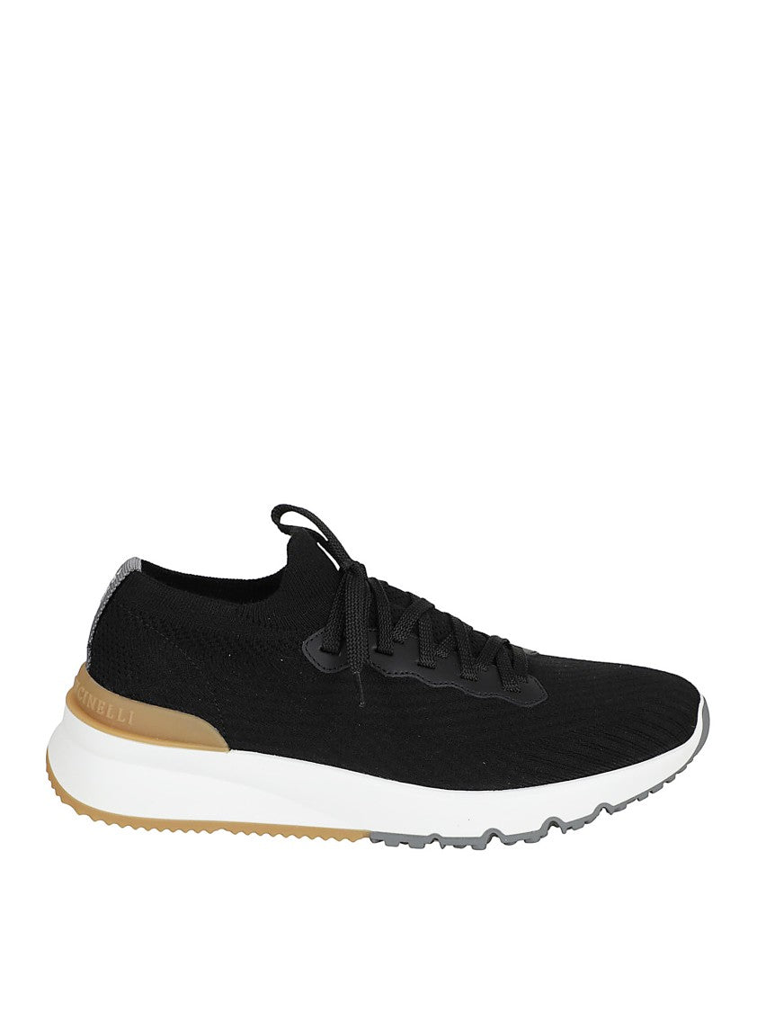 Brunello Cucinelli Cotton-Upper Sneakers With Round Toe And Rubber Sole