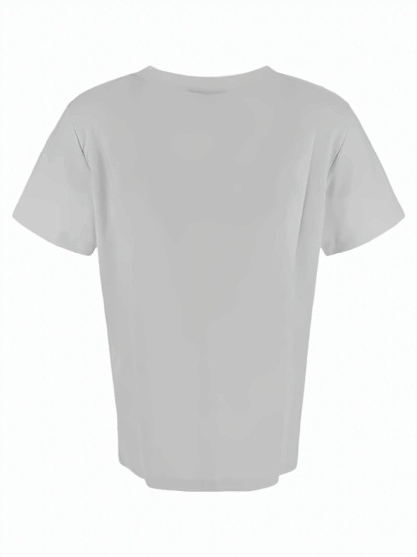 Max Mara Short-Sleeved White T-Shirt With Textured Print