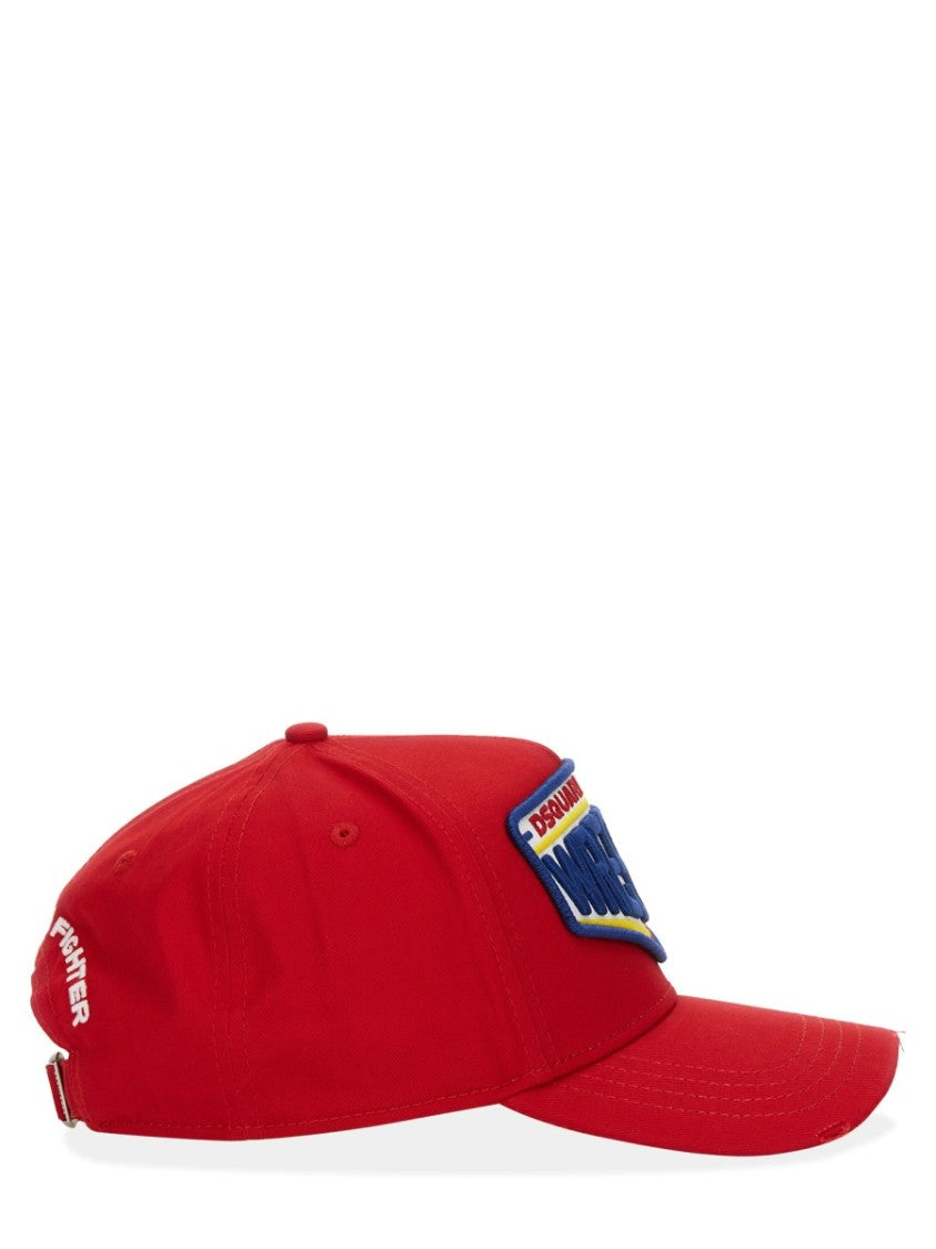 Dsquared2 Vibrant Red Baseball Hat With Embroidered Logo