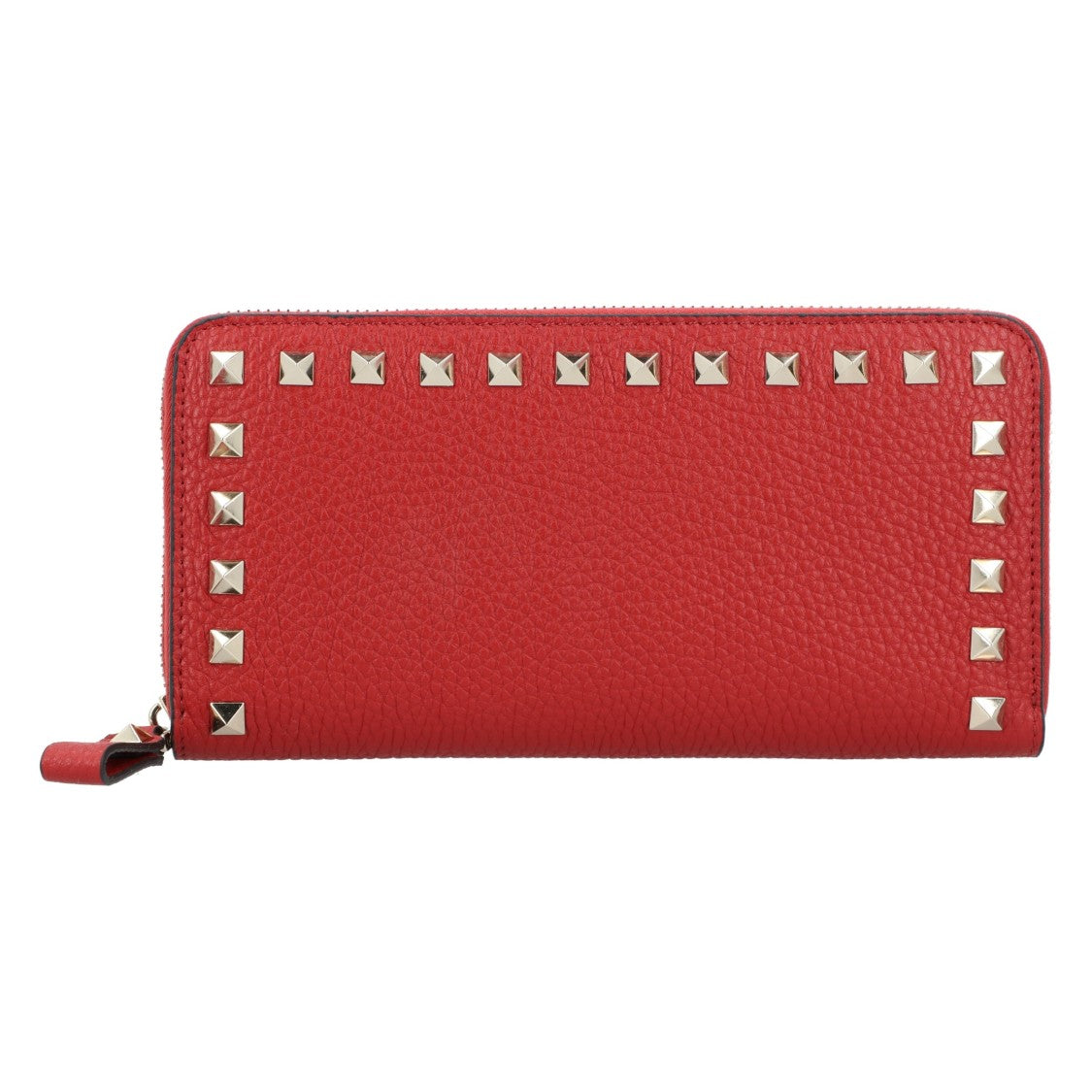 Valentino Leather Wallet With Zip And Rockstads
