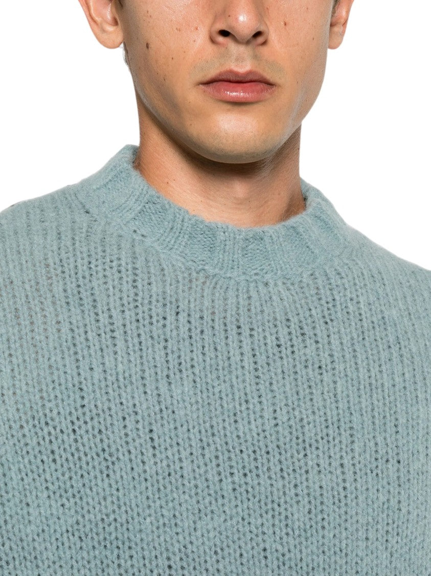 Doppiaa Blue Chunky-Knit Crew-Neck Sweater
