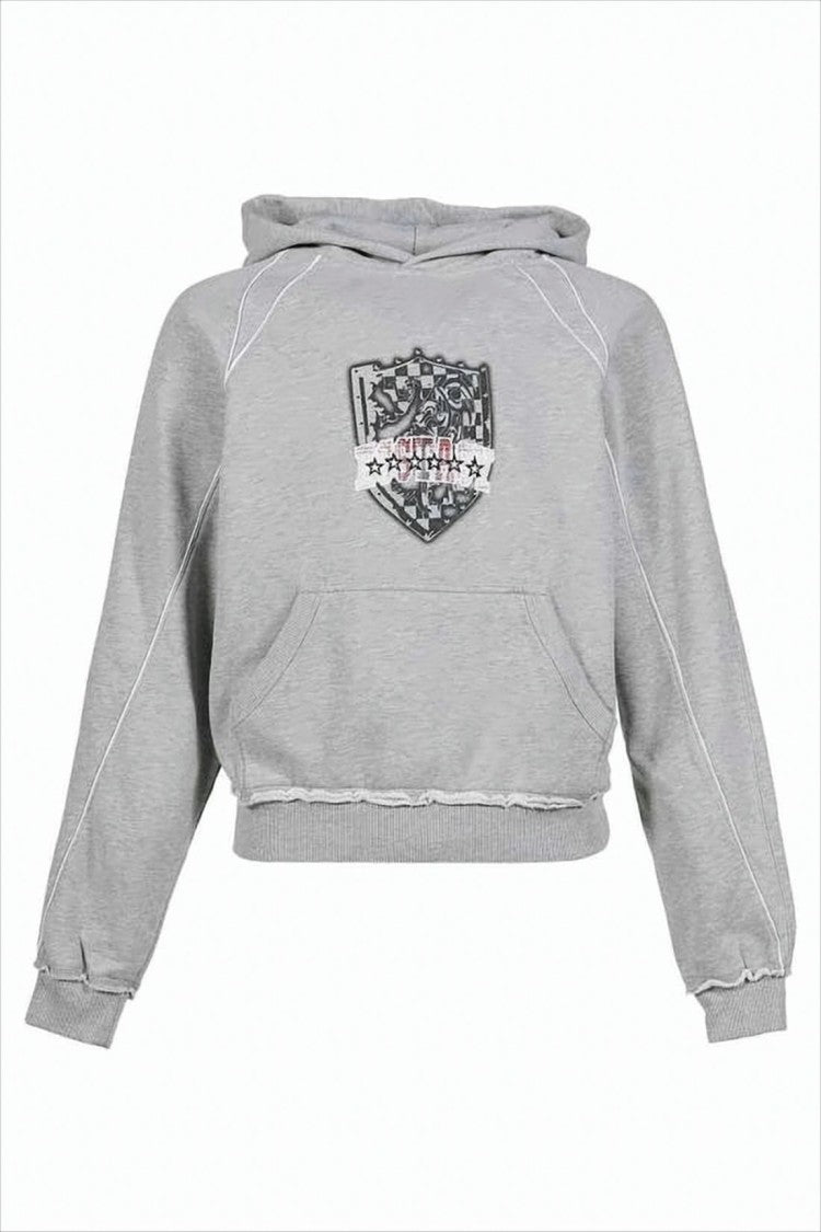 Jaded London Cropped Long-Sleeve Hoodie With Graphic Patch