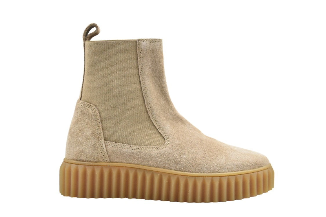 Voile Blanche Suede Chelsea Boots With Elastic Ankle Insert