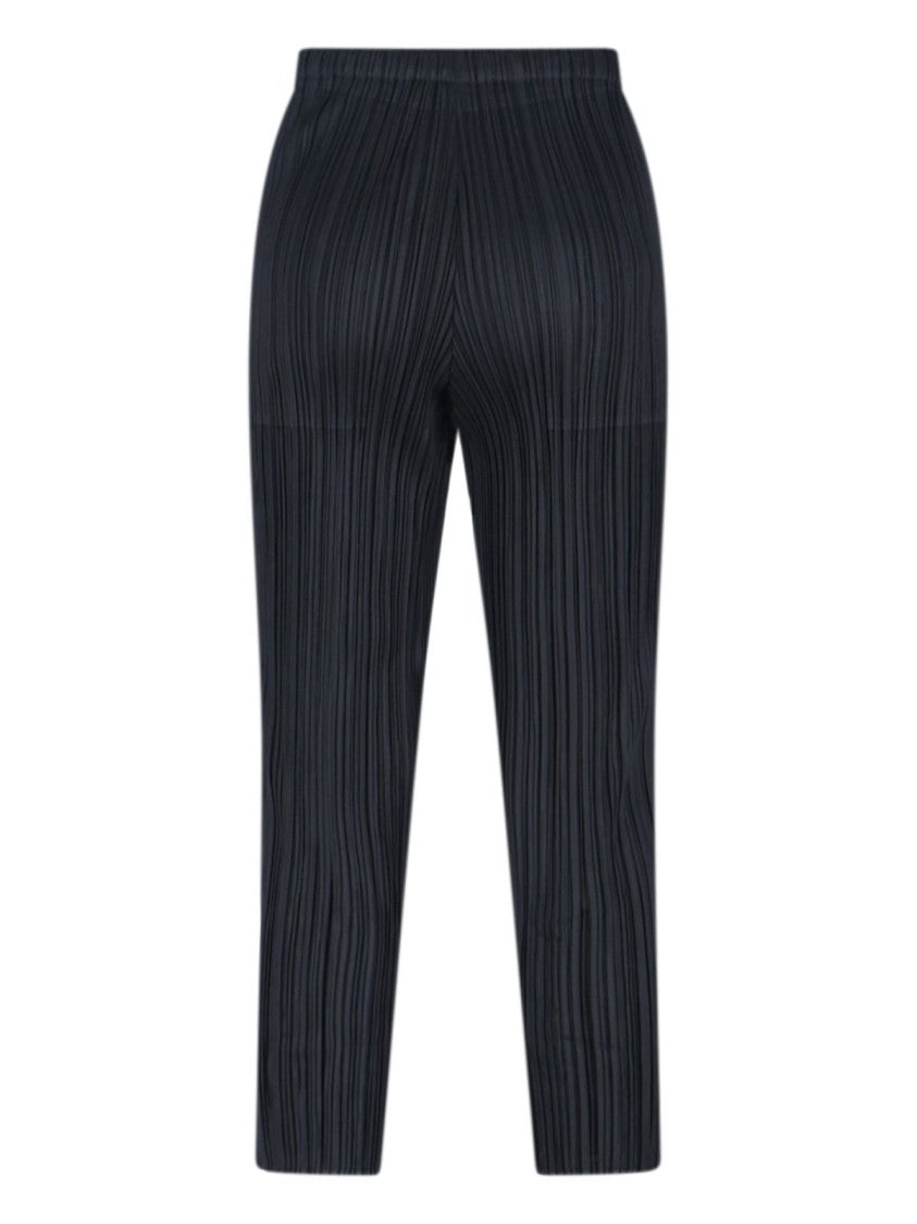 Pleats Please Straight-Leg Pleated Pants With Cropped Length