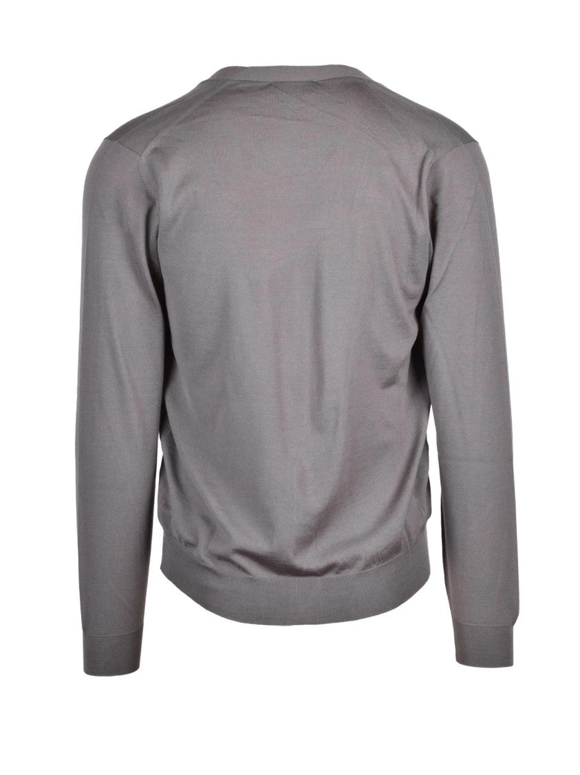 Filippo De Laurentiis Grey Merino Wool Cardigan