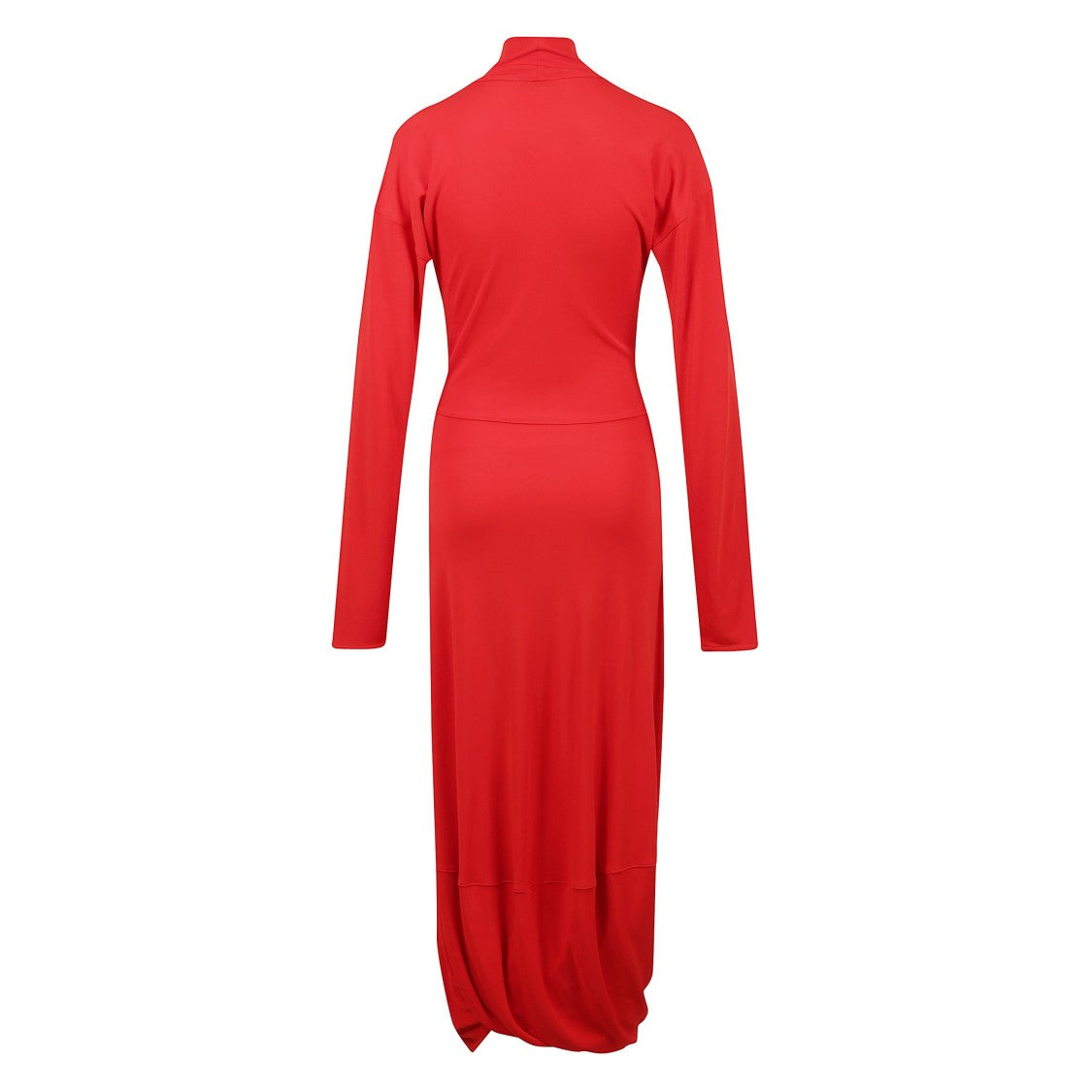 Lemaire Red Draped Hooded Dress