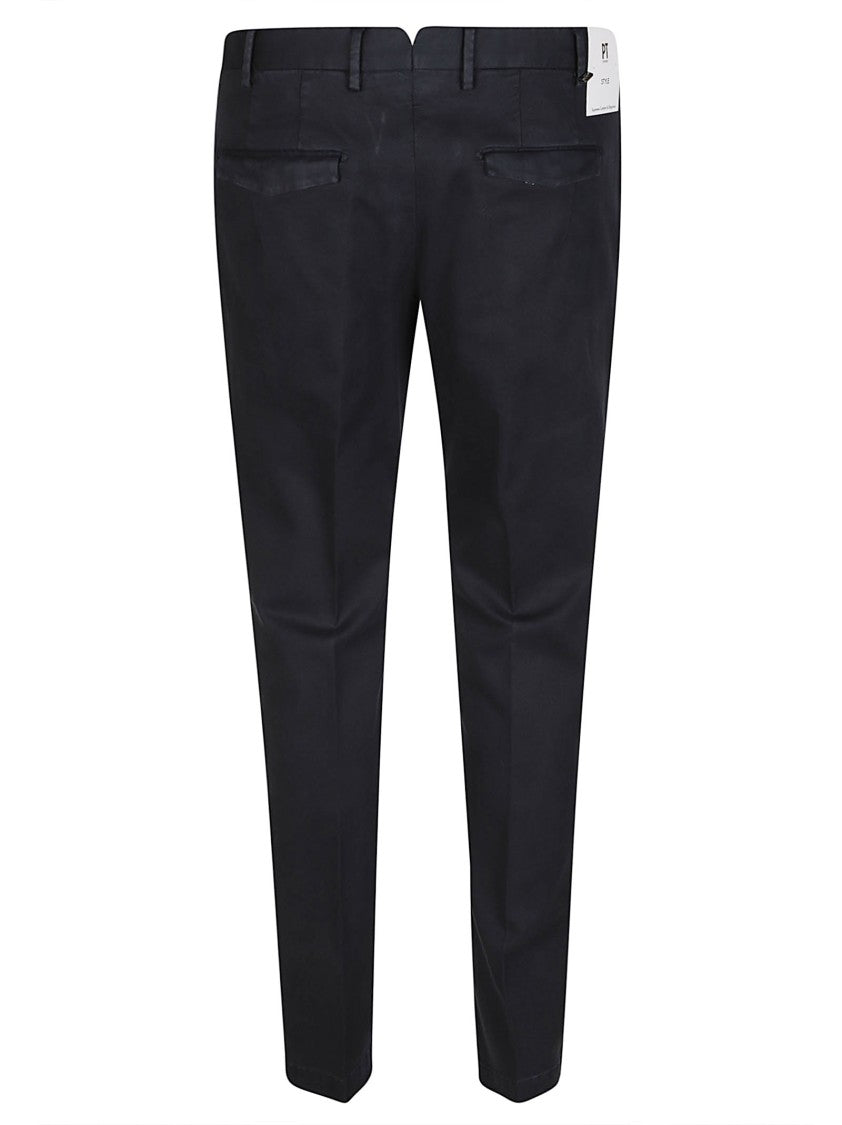 Pt Torino Master Tailored Slim Pleated Cotton Pants