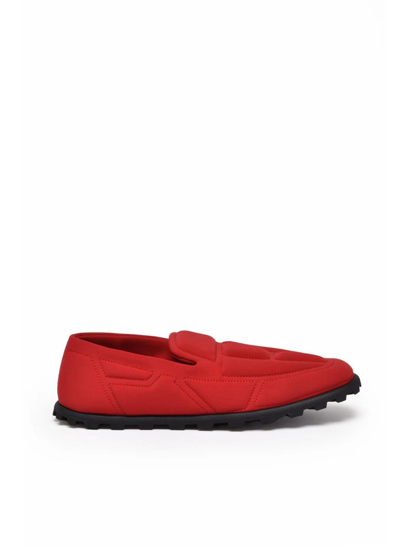 Dolce & Gabbana Red Neoprene Rubber Sole Loafers