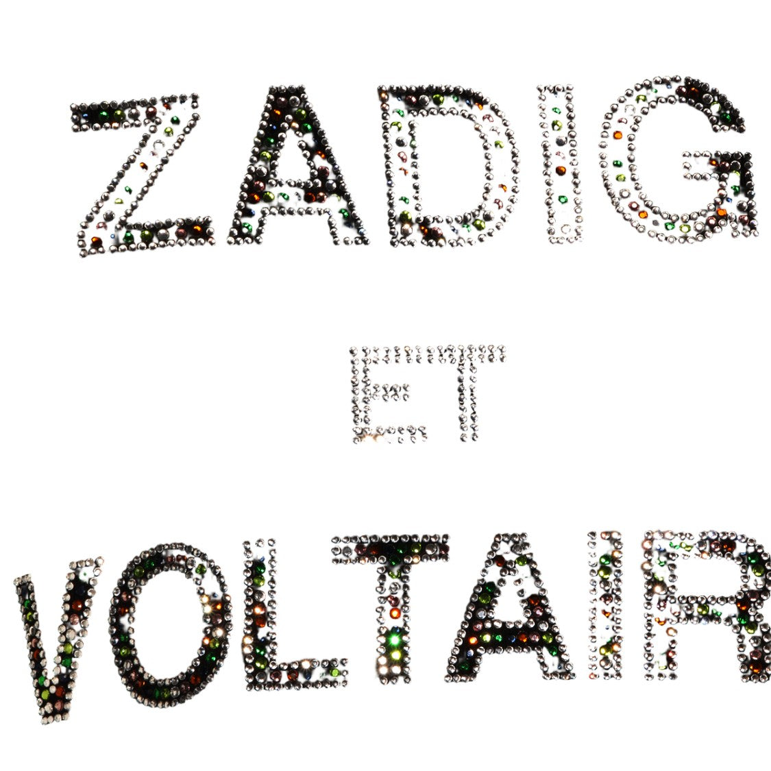 Zadig & Voltaire Short-Sleeved Black T-Shirt With Rhinestone Embellishments