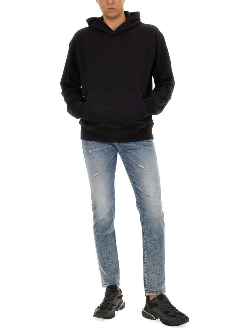 Diesel Black Logo Kangaroo Pocket Hoodie