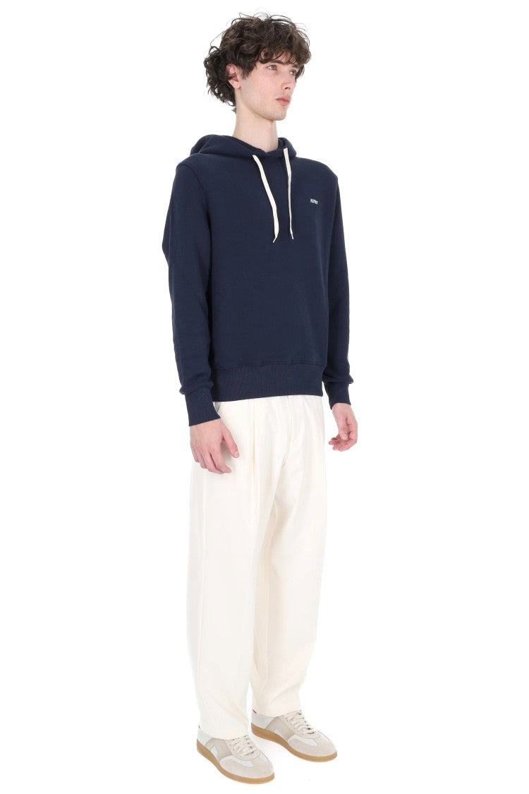 Autry Blue Cotton Hooded Sweatshirt
