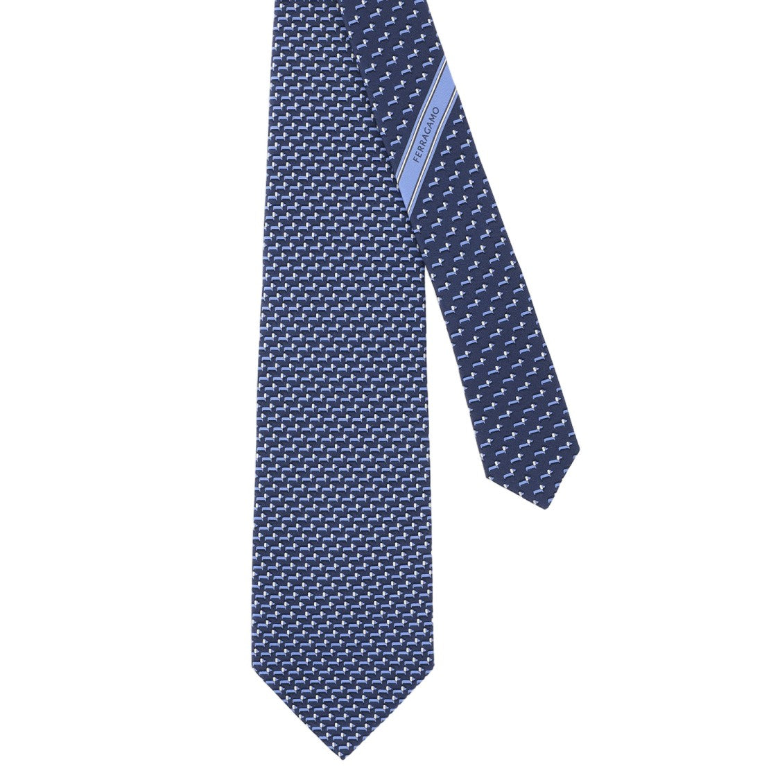 Salvatore Ferragamo Silk Tie With All-Over Geometric Pattern