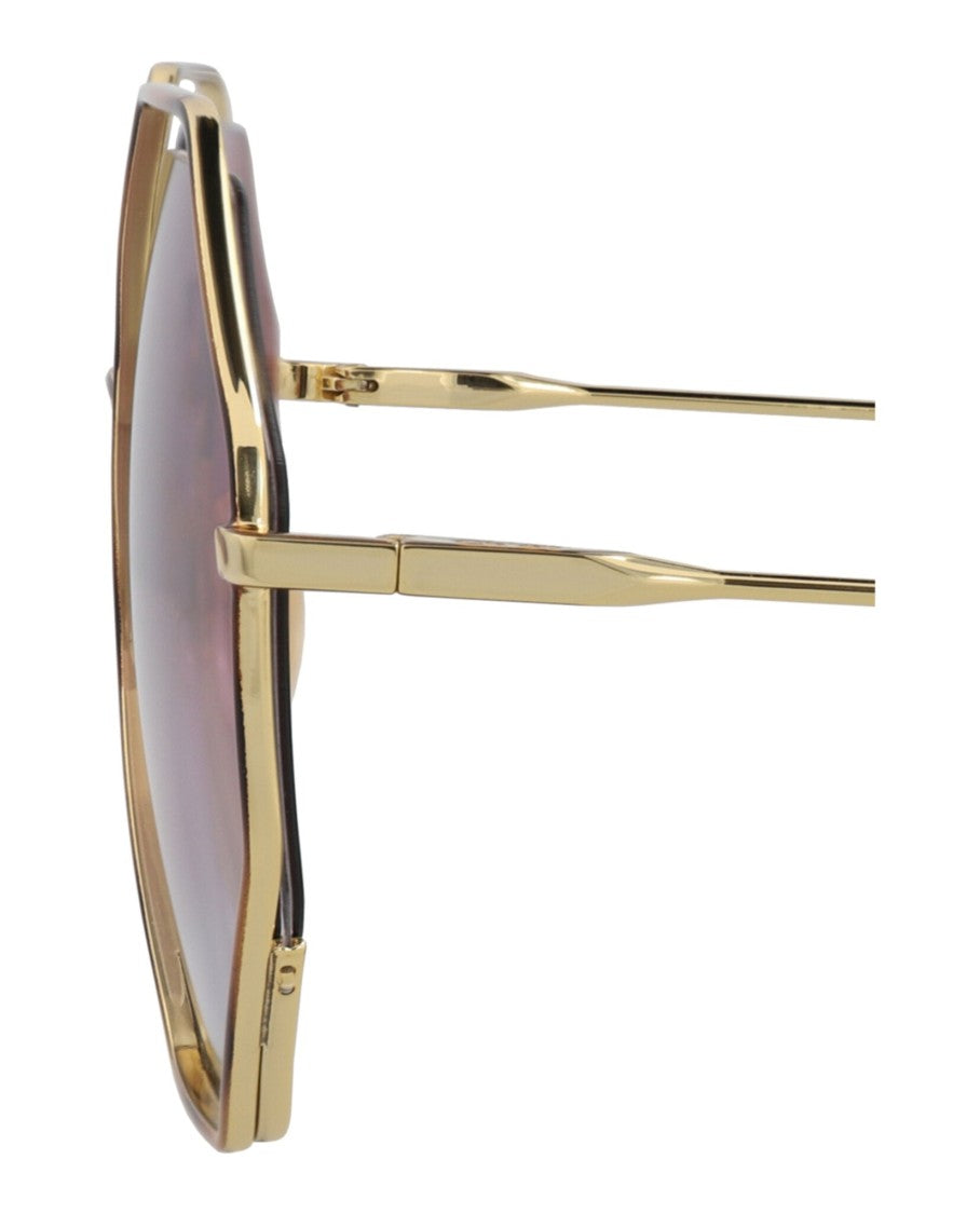 Chloé Square-Frame Metal Sunglasses