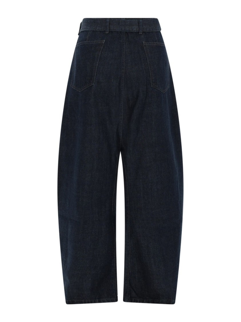 Lemaire Twisted Dark Denim Wide-Leg Pants