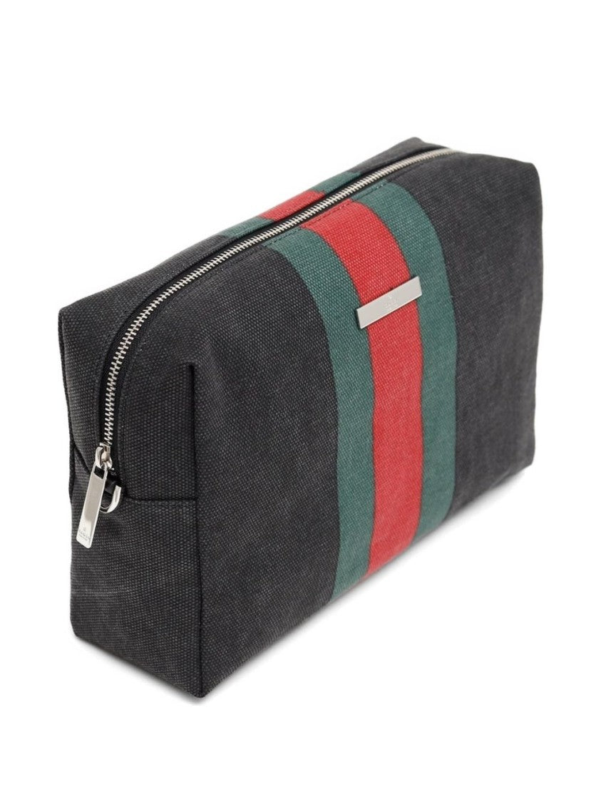Gucci Textured Cotton Vertical Stripe Wallet