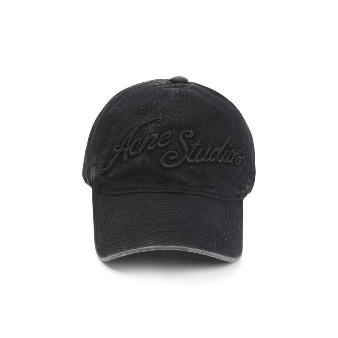 Acne Studios Classic Black Cotton Cap With Curved Brim