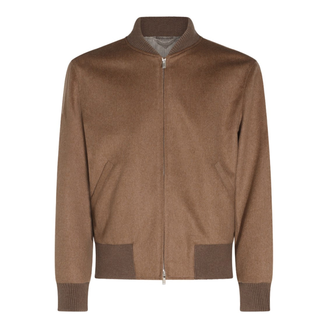 Lardini Bomber Jacket With Ribbed Cuffs And Smooth Texture