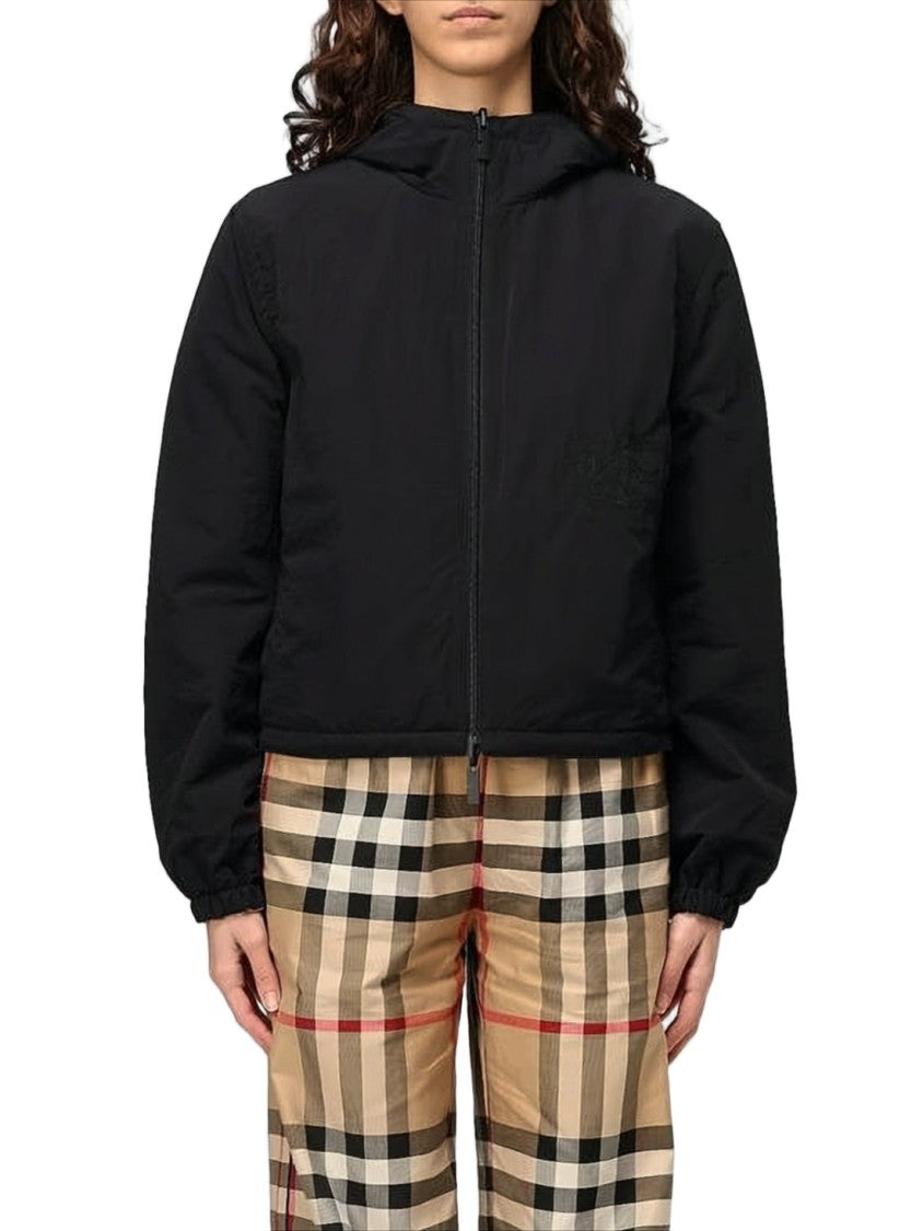 Burberry Reversible Check Cropped Jacket With Hood