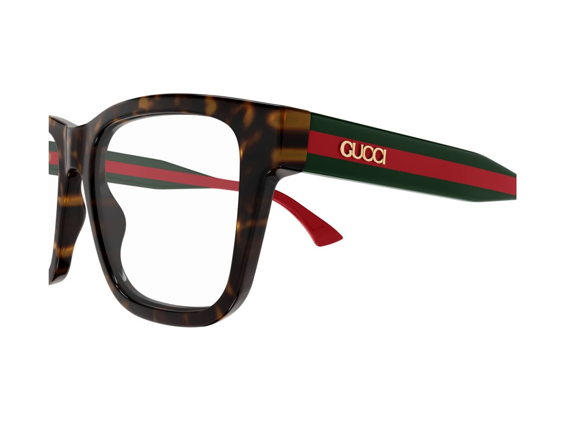 Gucci Gg1870o Striped Tortoiseshell Square Eyeglasses