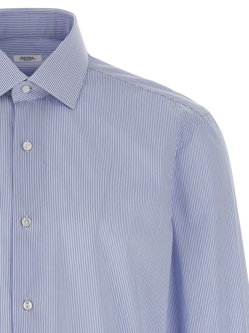 Barba Classic Striped Cotton Poplin Shirt