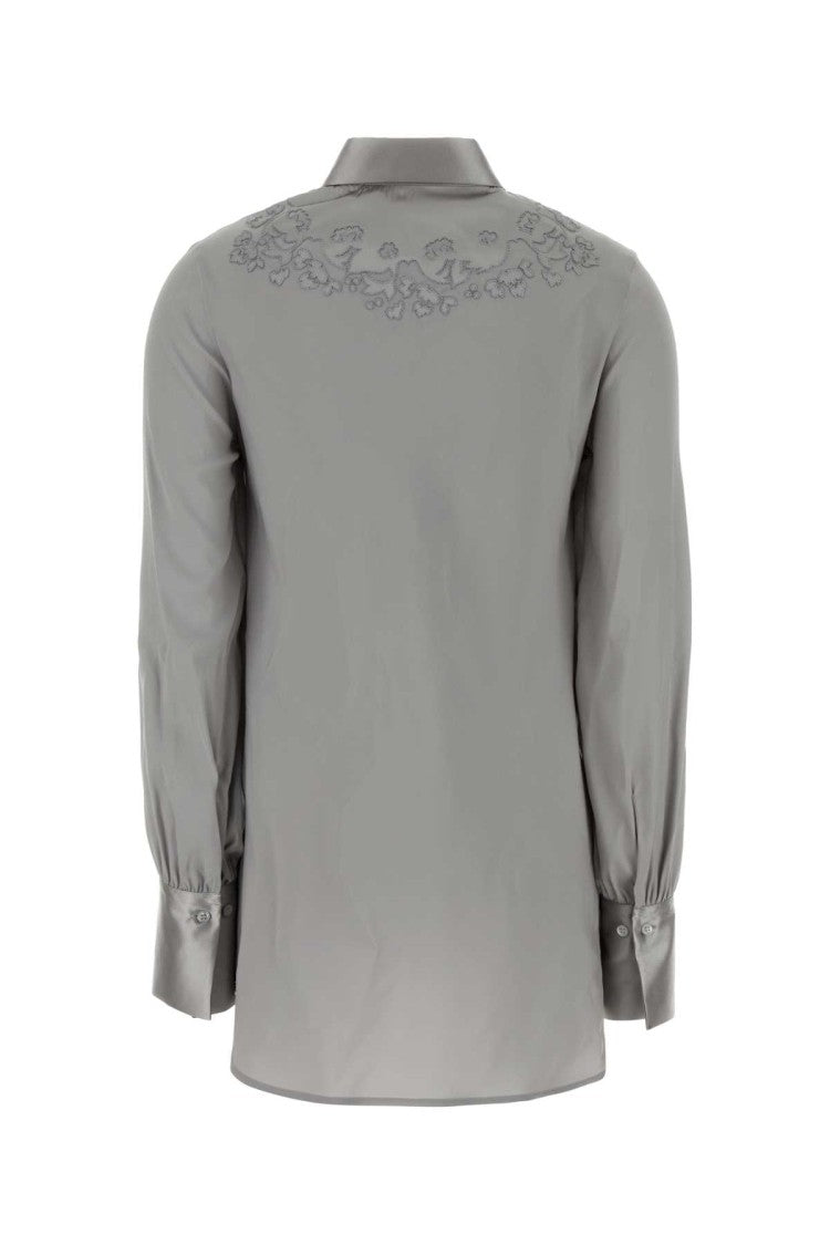 Ermanno Scervino Grey Satin Shirt