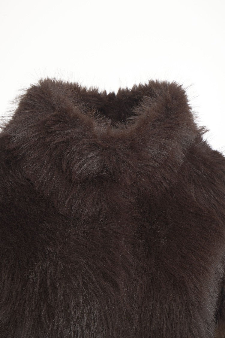 Bully Medium-Length Faux Fur Coat With High Collar
