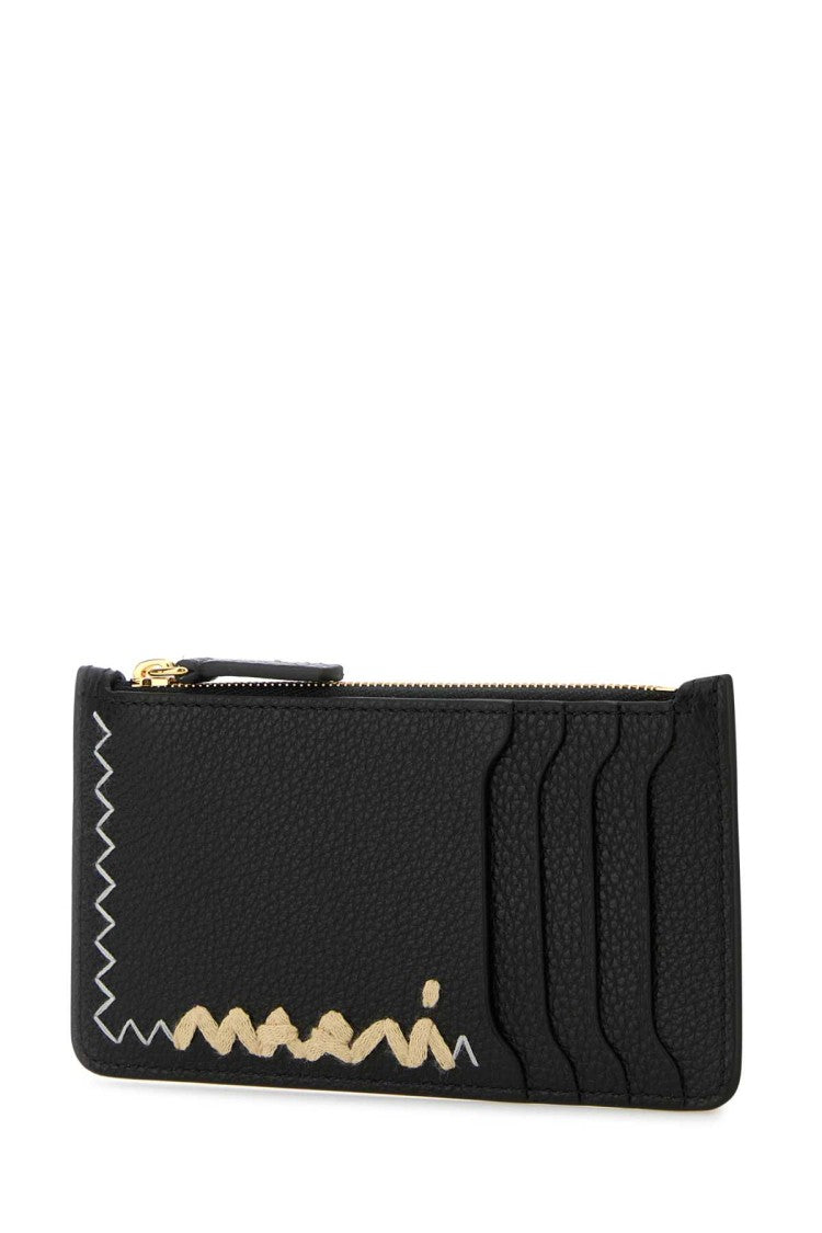 Marni Black Leather Card Holder