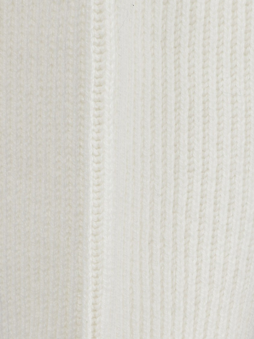 Brunello Cucinelli Ribbed Knit Sweater With Wide Collar