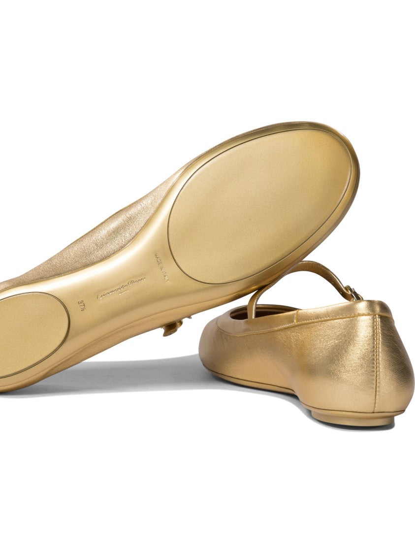 Gianvito Rossi Gold Metallic Ballerinas
