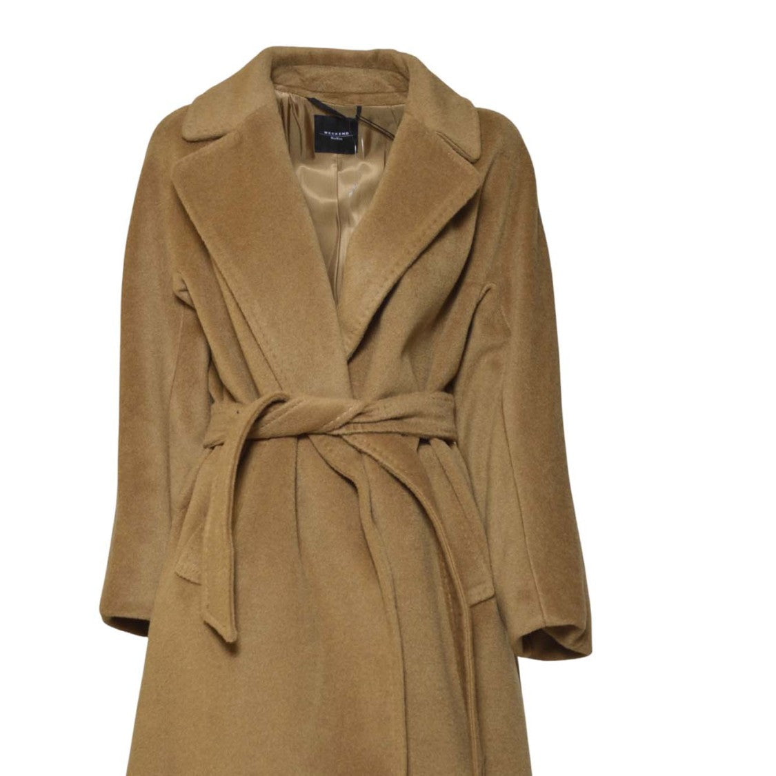 Max Mara Long Camel-Colored Coat With Wide Lapel