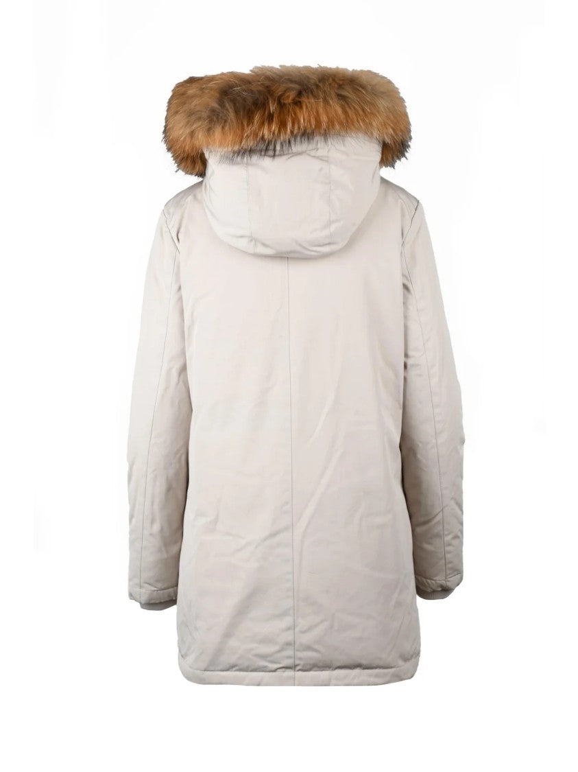 Bomboogie White Fitted Polyester-Blend Parka