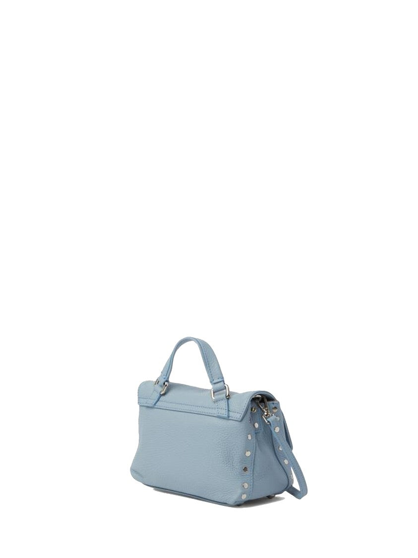 Zanellato Blue Studded Details Top Handle Shoulder Bag