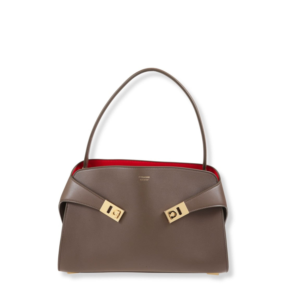 Ferragamo Structured Shoulder Bag With Smooth Finish And Timeless Design