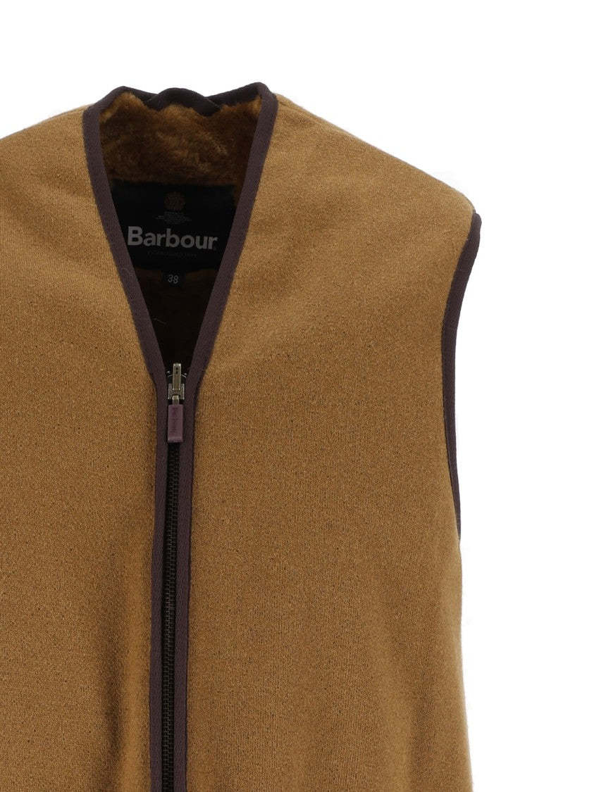 Barbour Warm Pile Waistcoat With Zip Closure And Front Pockets