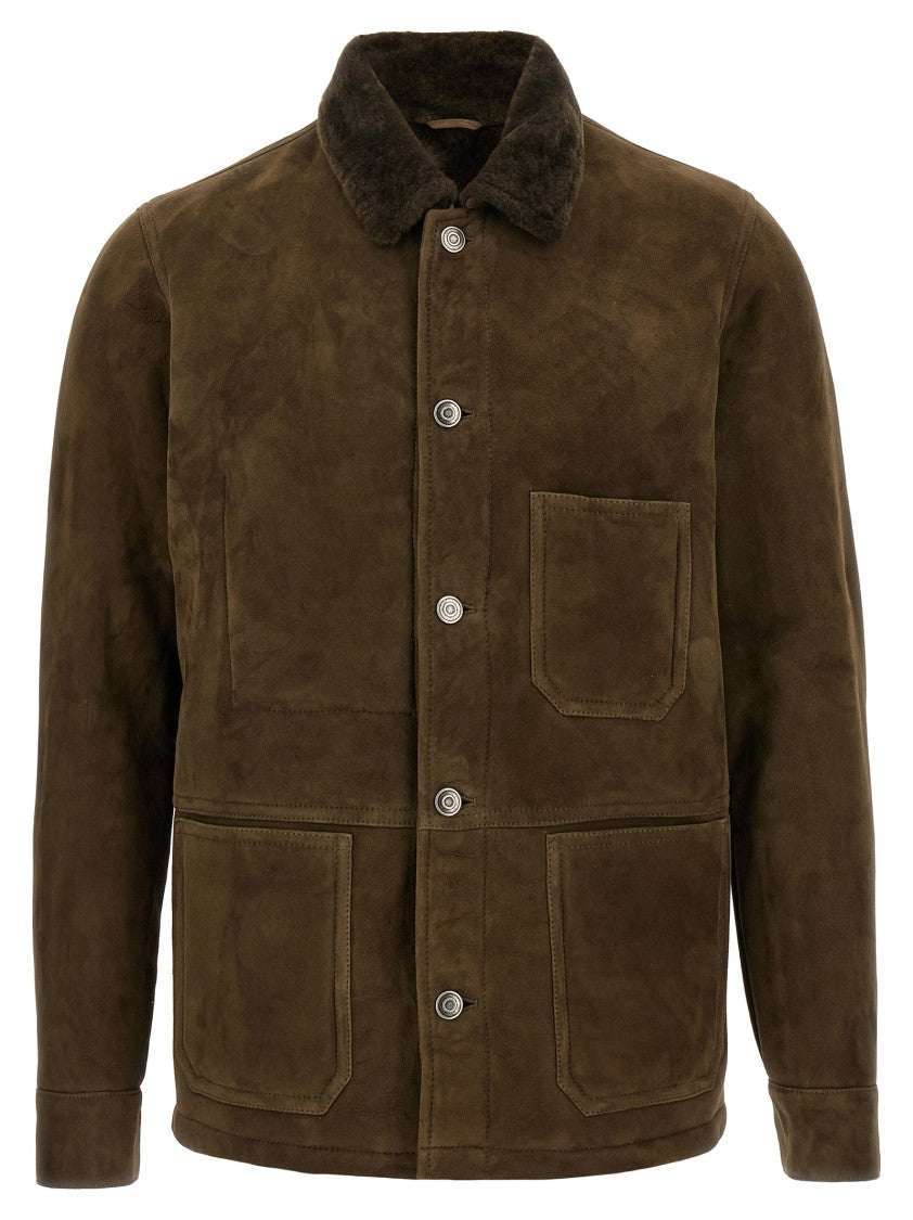 Giorgio Brato Brown Suede Sheepskin Jacket