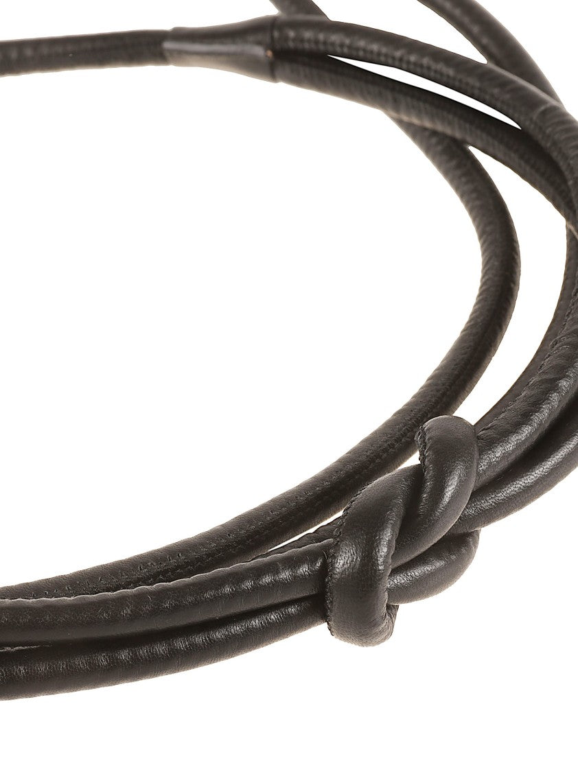 Fabiana Filippi Nappa Leather Belt With Central Knot Design