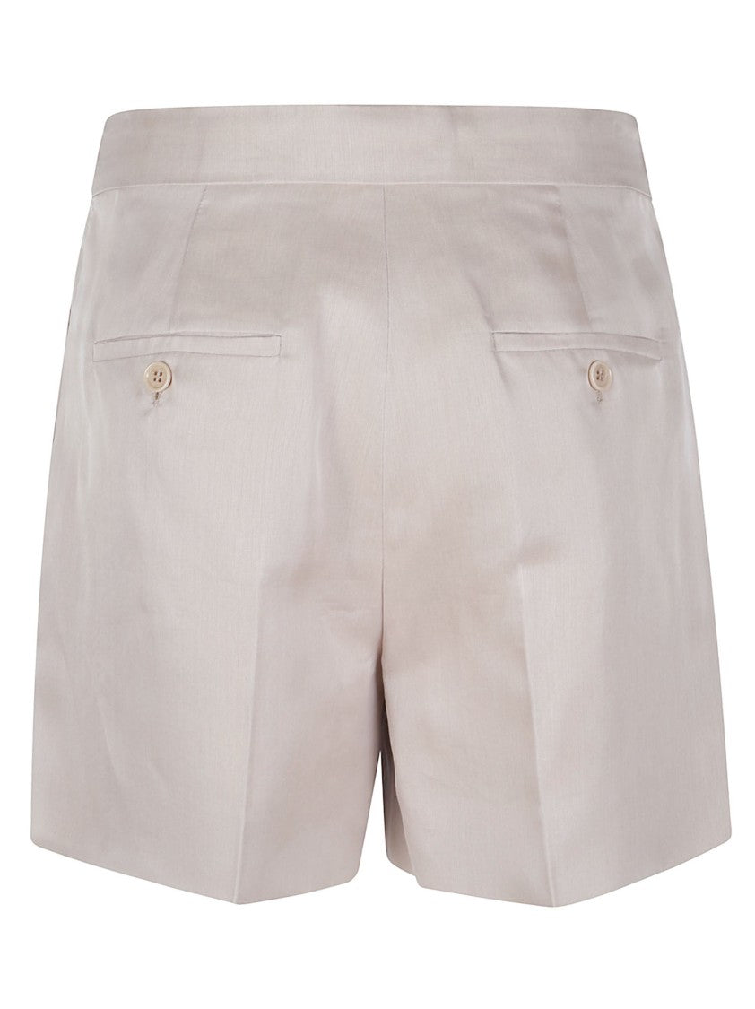 Max Mara Neutral Shorts With Structured Waistband