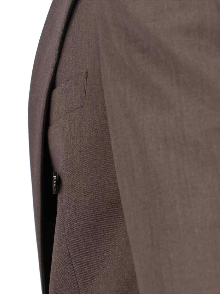 Tonywack Double-Breasted Brown Blazer With Wide Lapels