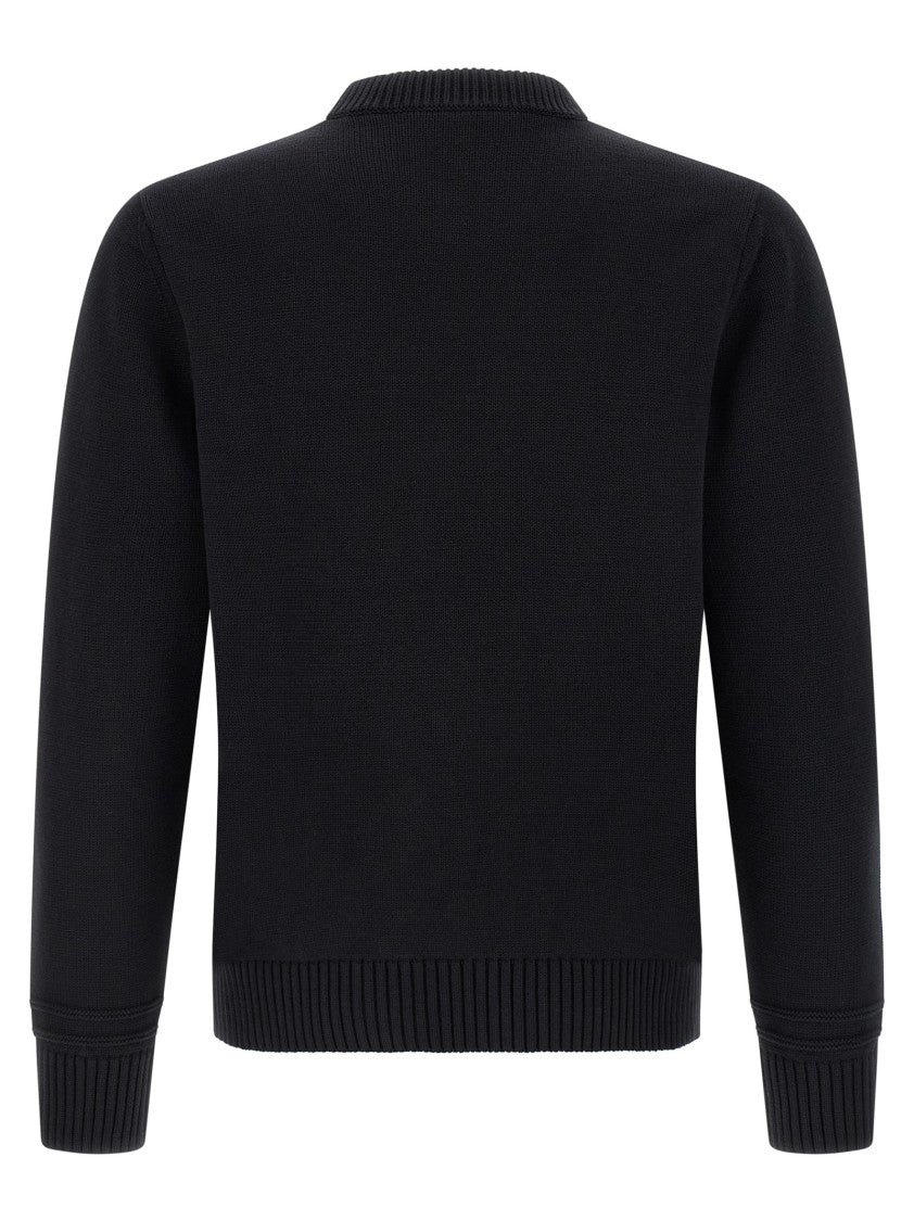 Gucci Intarsia Knit Sweater With Crew Neck And Ribbed Trims