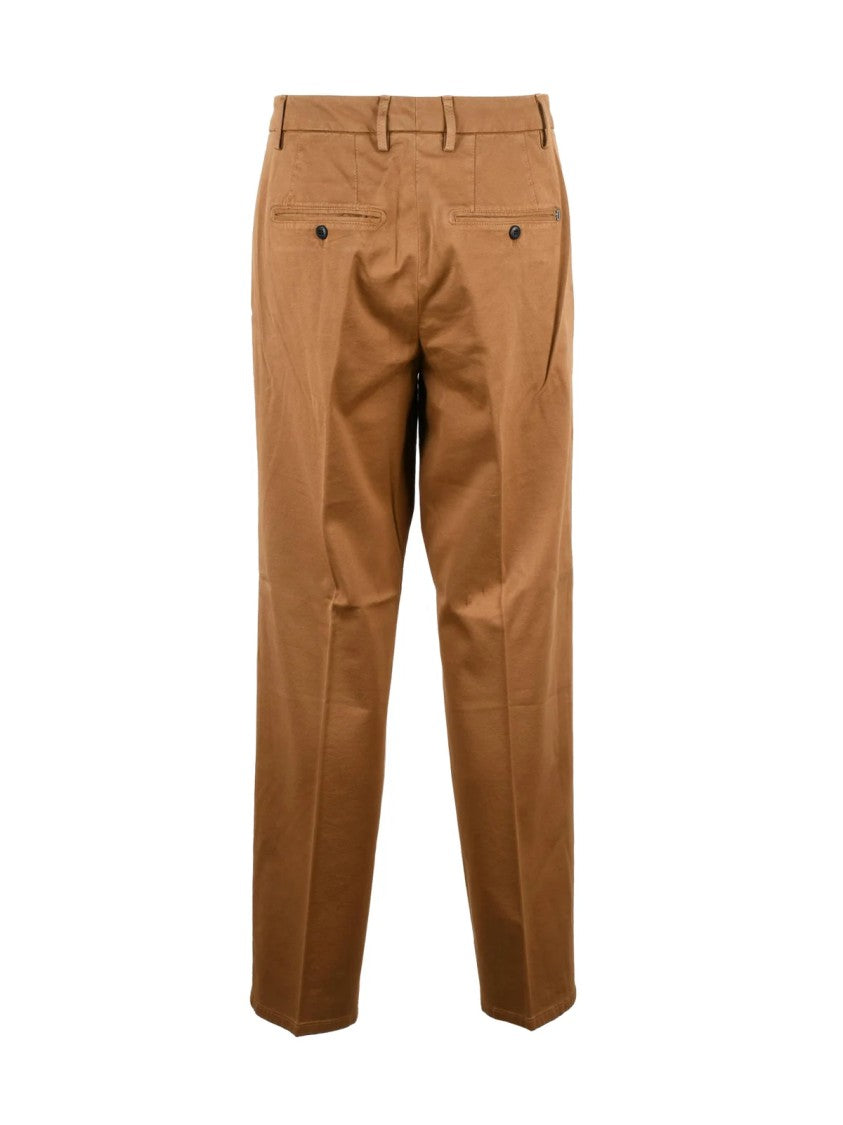 Dondup Beige James Straight-Leg Cotton-Linen Blend Trousers