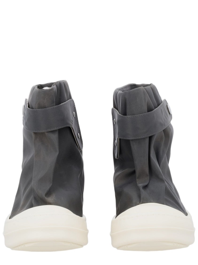 Drkshdw By Rick Owens Charcoal High-Top Snap Button Nylon Boots
