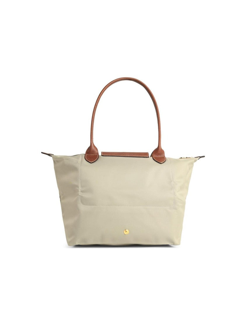 Longchamp Grey/Green Recycled 'M Le Pliage Original' Shoulder Bag