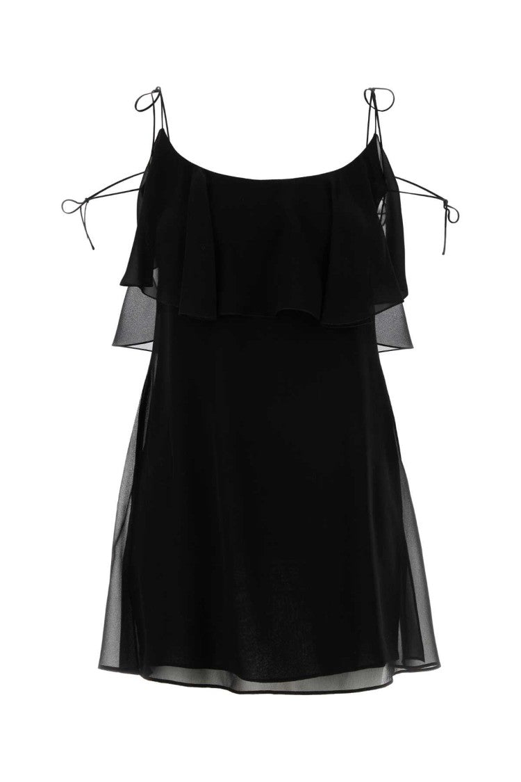 Saint Laurent Black Silk Mini Dress
