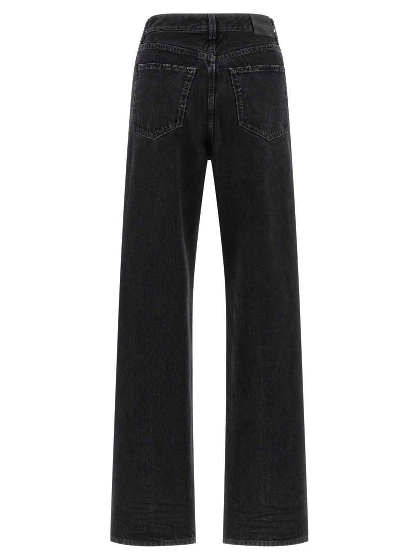 Saint Laurent High-Waisted V-Front Jeans In Black Denim