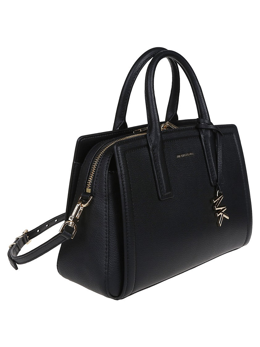 Michael Kors Small Laila Black Leather Satchel