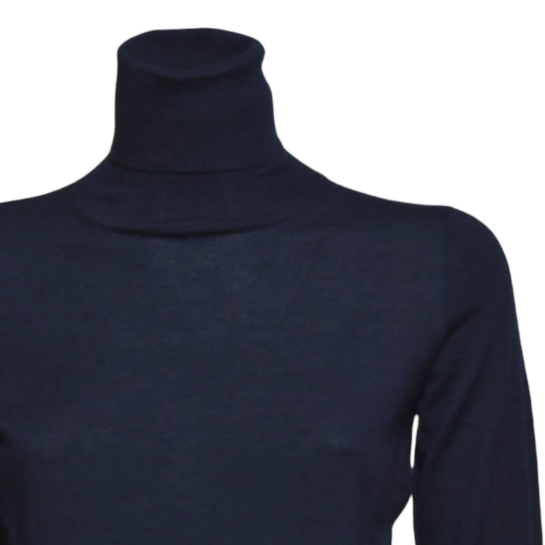 Max Mara Blue Cashmere Veloce Turtleneck