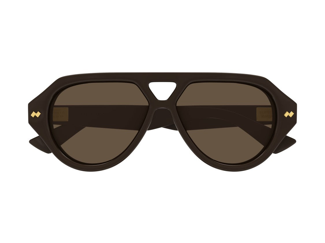 Bottega Veneta Bv1485s Glossy Finish Oversized Geometric Sunglasses