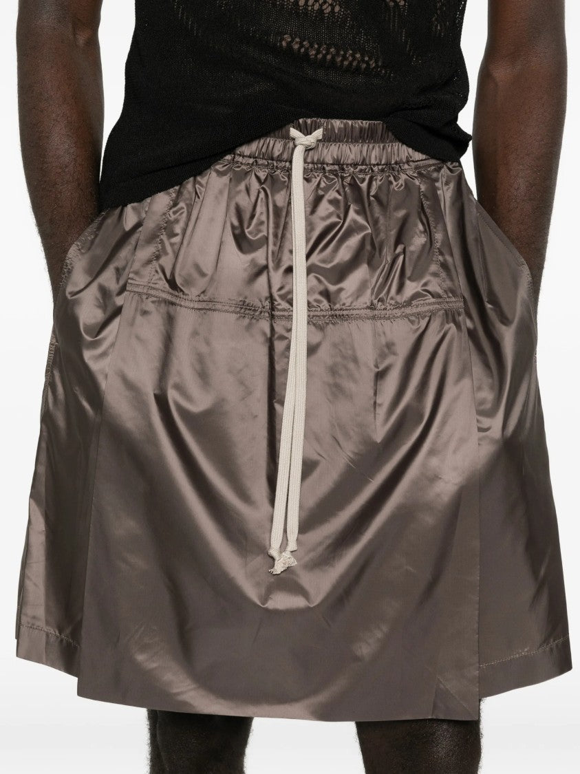 Moncler X Rick Owens Brown Woven Kilt Bermuda Shorts